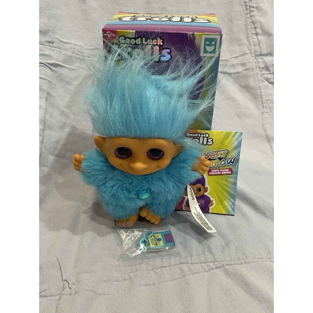 NEW Open Box Good Luck Trolls - Lucky Rainbow - Just Play - Happy Haul - Blue